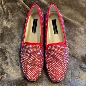 Steve Madden Red flat crystal embellished 9.5